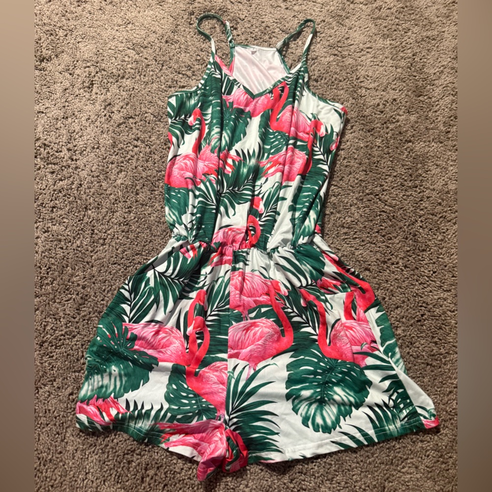 Tropical Flamingo Print Dress